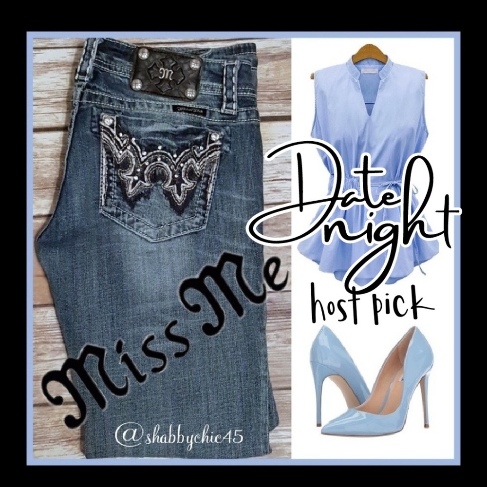 ♥️HP♥️ Miss Me Boot Cut Rhinestone JeanS 29x30